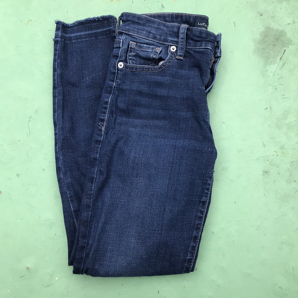 Lucky Brand Jeans Womens 0/25 Ankle Ava Skinny Blue Denim Stretch Cotton Blend